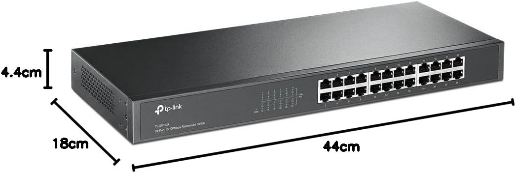 TP-Link 24-Port 10/100Mbps Unmanaged Ethernet Switch, 19-inch Rack-Mount, Steel Case(TL-SF1024)