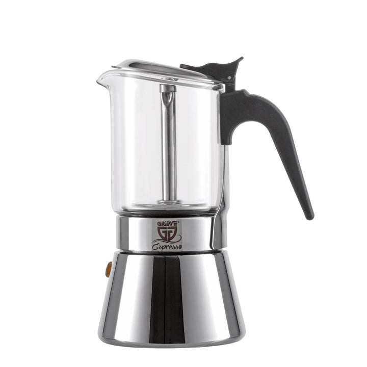 GRÄWE Espressokocher mit Glaskanne, für Induktion und alle Herdarten geeignet, spülmaschinengeeignet