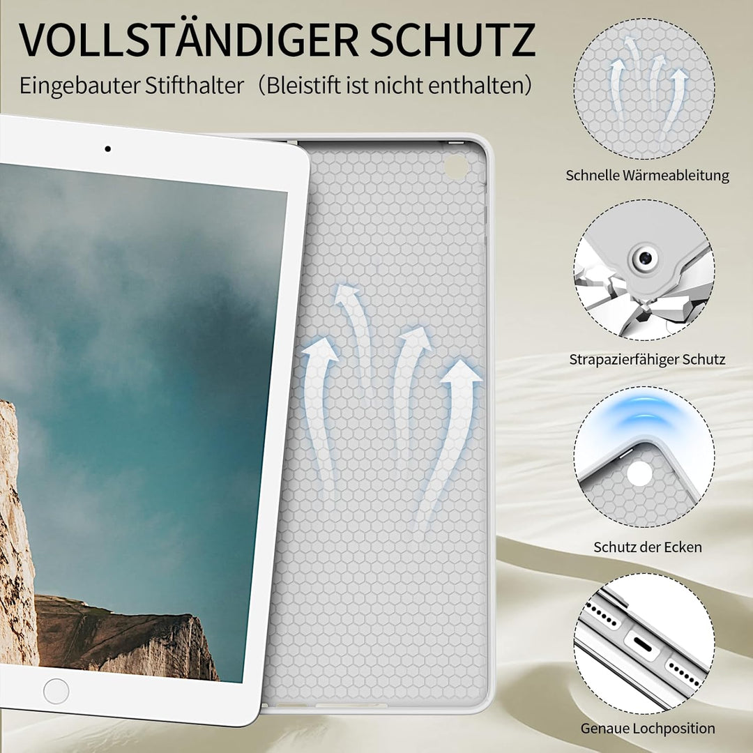 Hülle mit Tastatur für iPad 9. / 8. / 7. Generation 10,2 Zoll 2021/2020/2019, Bluetooth Magnetisch Q