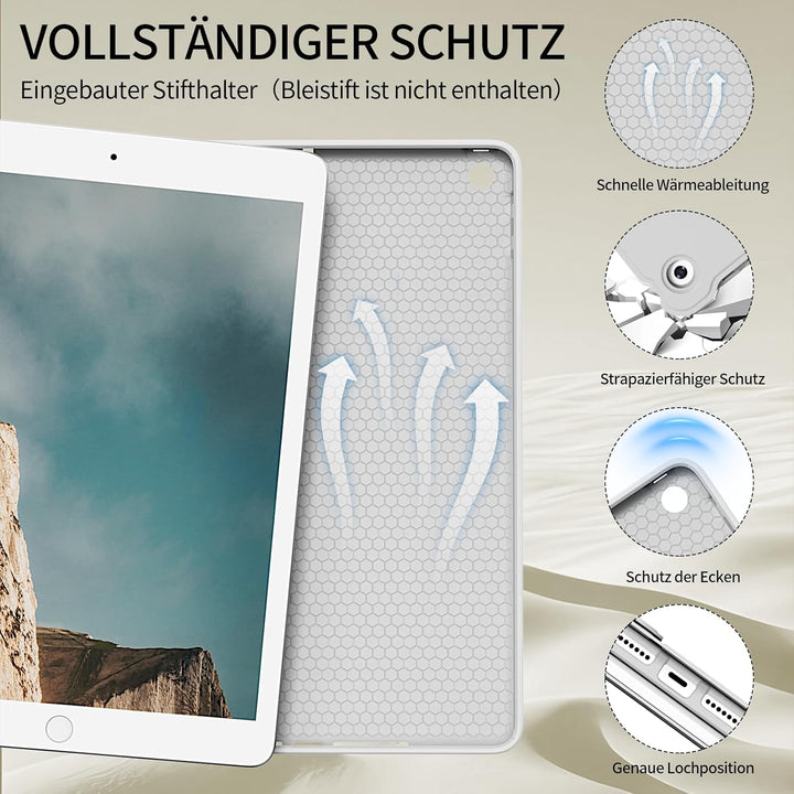Hülle mit Tastatur für iPad 9. / 8. / 7. Generation 10,2 Zoll 2021/2020/2019, Bluetooth Magnetisch Q