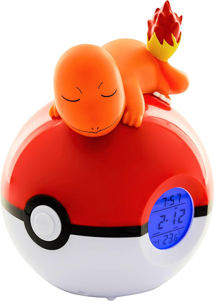 Teknofun - Leuchtender Wecker Pokémon - Salamèche Schläft Auf Einem Pokéball - Multifunktions - Gibt
