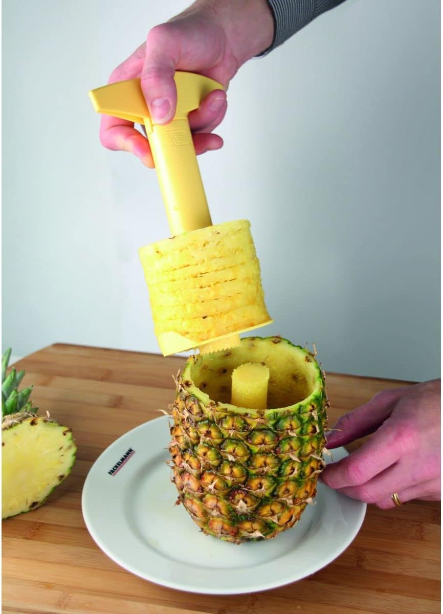 Fackelmann Ananasschneider, Schäler und Entkerner für Ananas, Fruchtentkerner mit scharfer Klinge (F