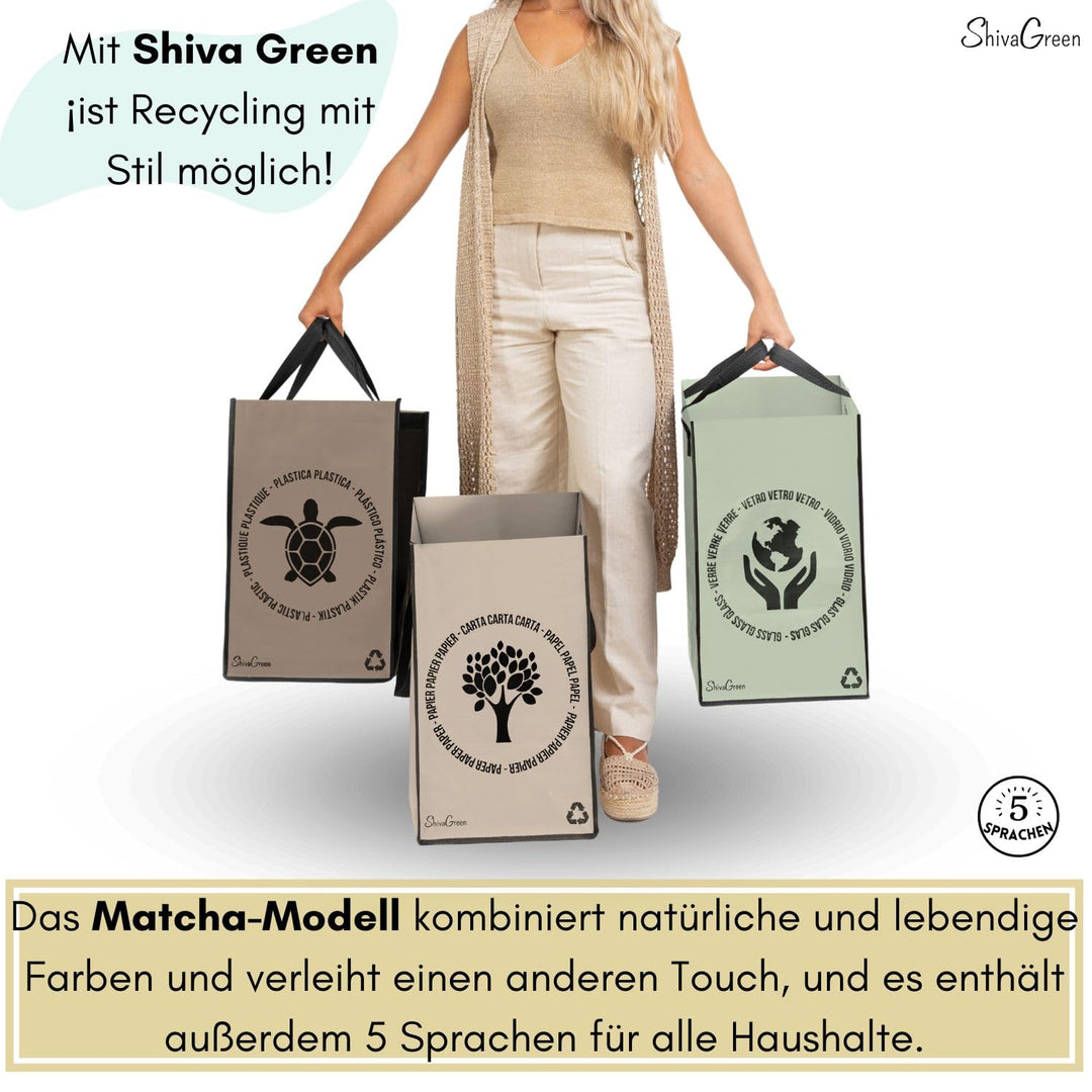 Mulltrennsystem 3fach - Recycling System - Altglas Sammelbehälter - Leergut Sammelbehälter - Altpapi