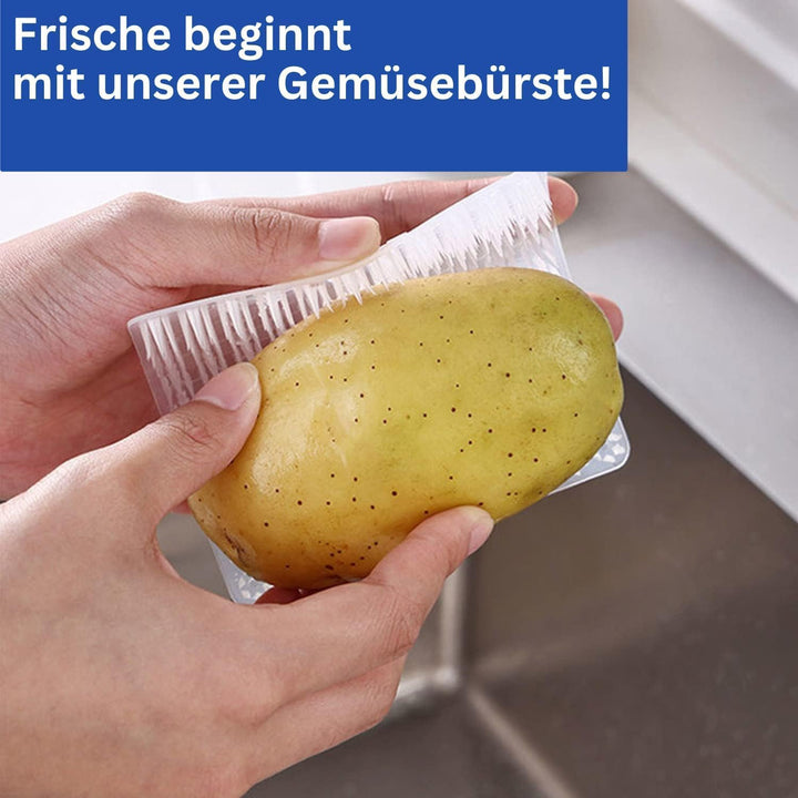 AH® Kartoffel Aufbewahrungsbox inkl. Gemüsebürste [4er Set]- zwiebeltopf, kartoffelbox - Geeignet fü