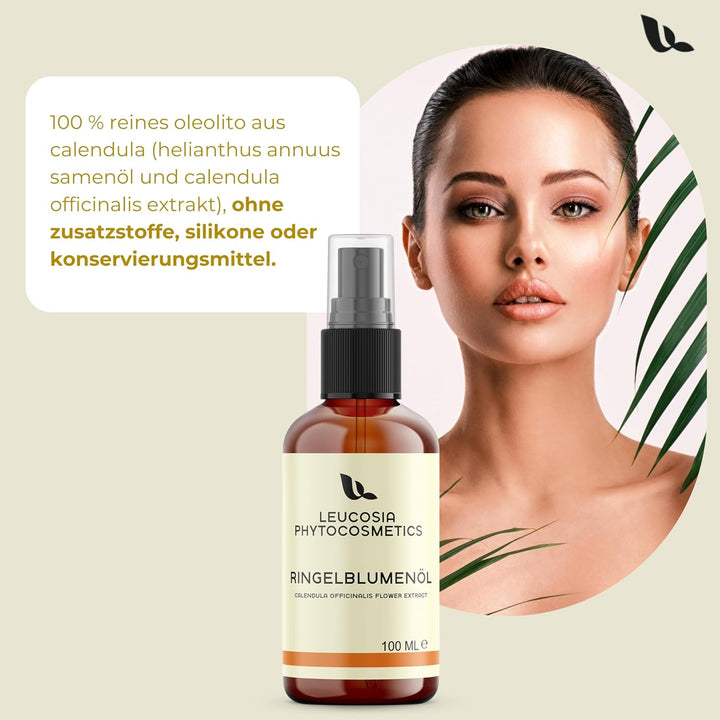 Ringelblumenöl, 100 ml, Calendula Essenz & Calendula Öl, Regenerierend für Empfindliche Haut, Pflege