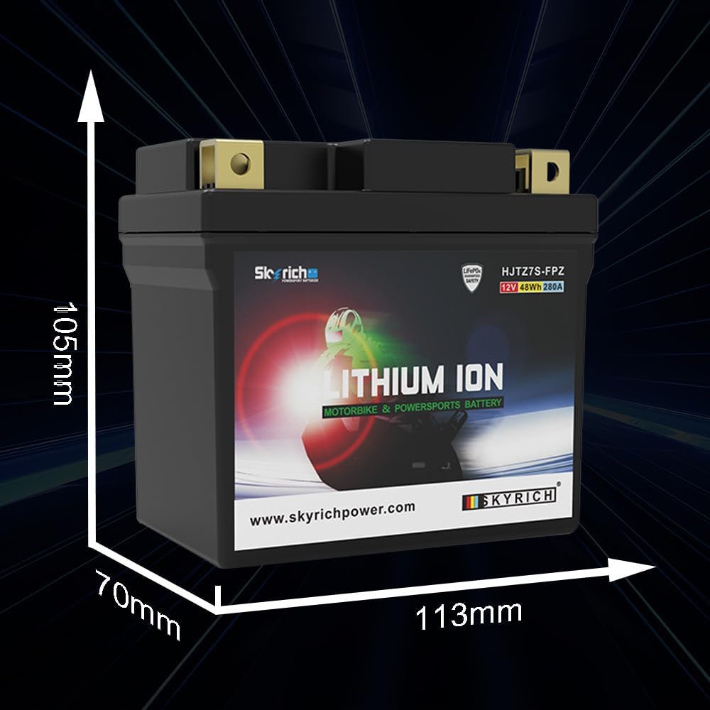 SKYRICH - Batterie Moto 12V Lithium Ion HJTZ7S-FPZ Sans Entretien