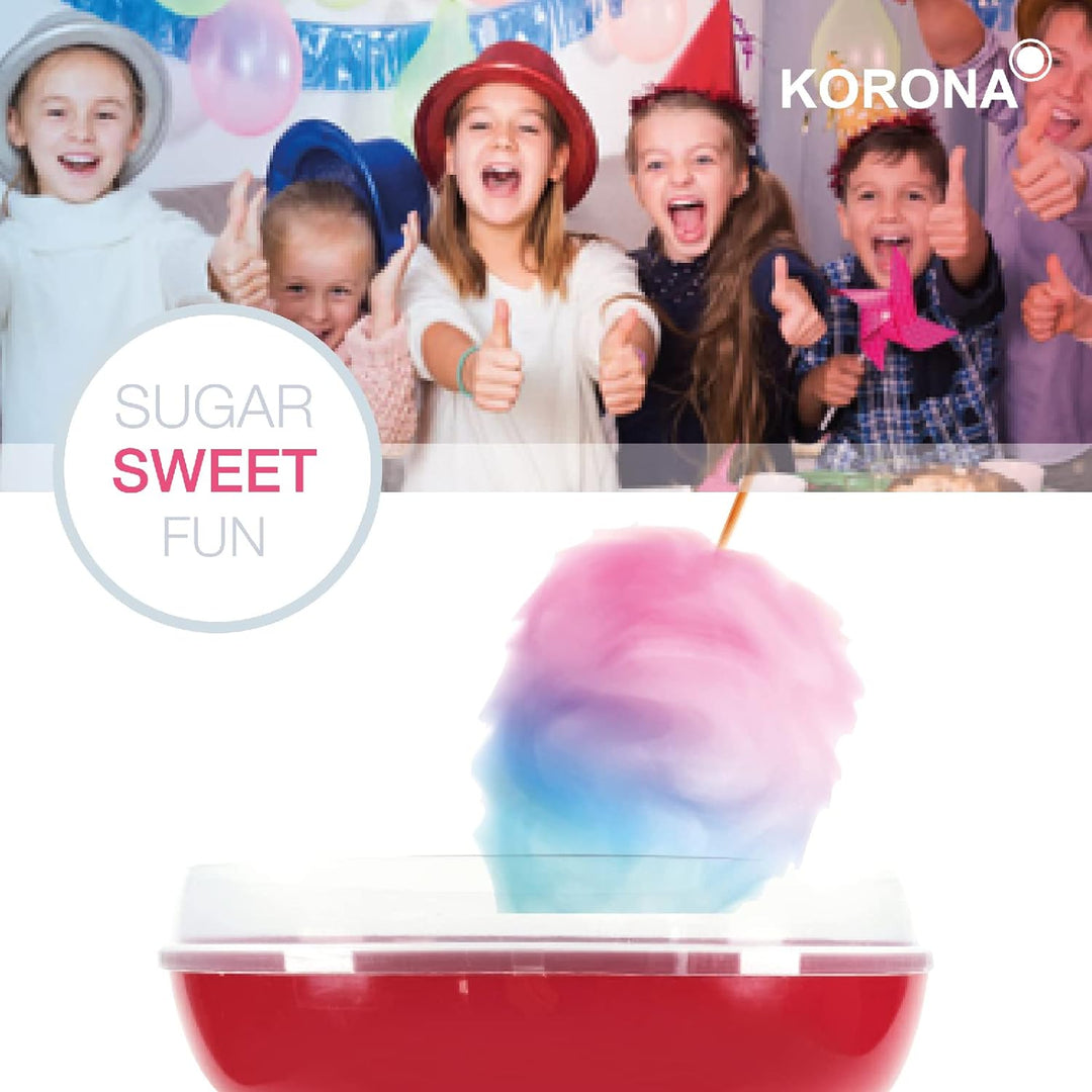 Korona 41200 Zuckerwattemaschine | Inkl. Dosierlöffel und 10 Holzstäbchen | Kirmesgefühl für Zuhause
