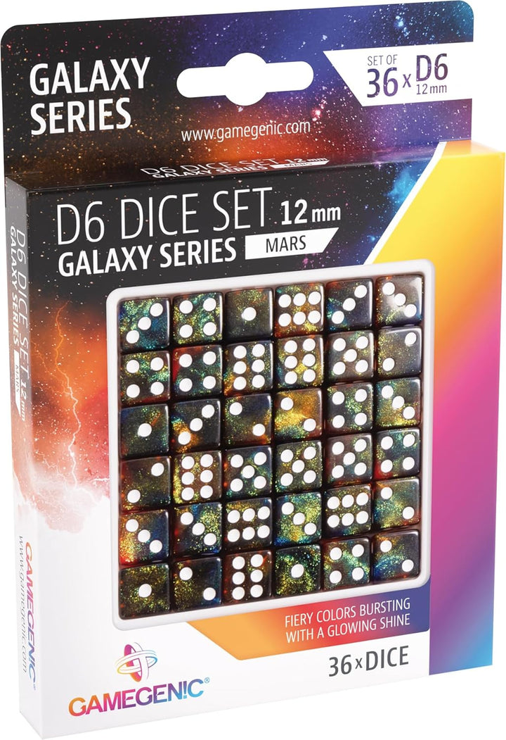 Gamegenic, Galaxy Series - Mars - D6 Dice Set 12 mm, Mars