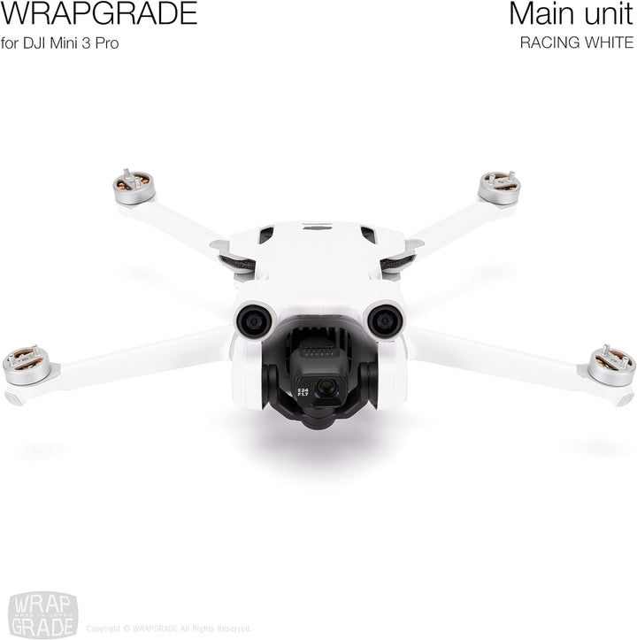 WRAPGRADE Skin Kompatibel mit DJI Mini 3 Pro (Racing White)