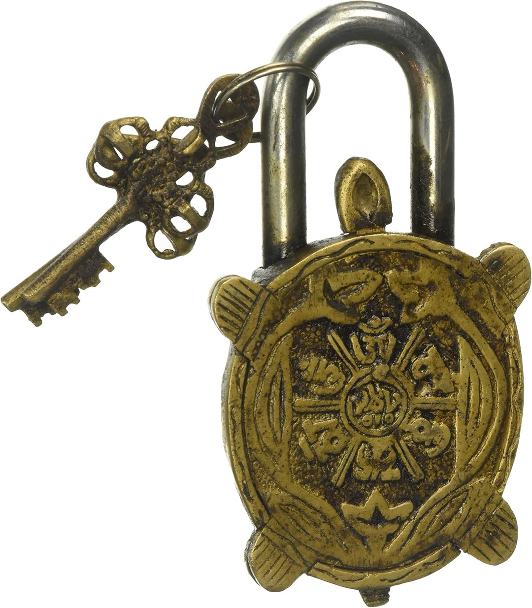 Brasss Blessing Vorhängeschloss im Vintage-Stil – Schloss mit Schlüsseln – funktional – aus Messing
