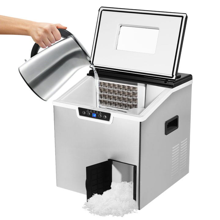 2-in-1 Eisbereiter mit Crushed Ice Funktion und automatischem Wasserzulauf | 40kg Eiswürfelmaschine