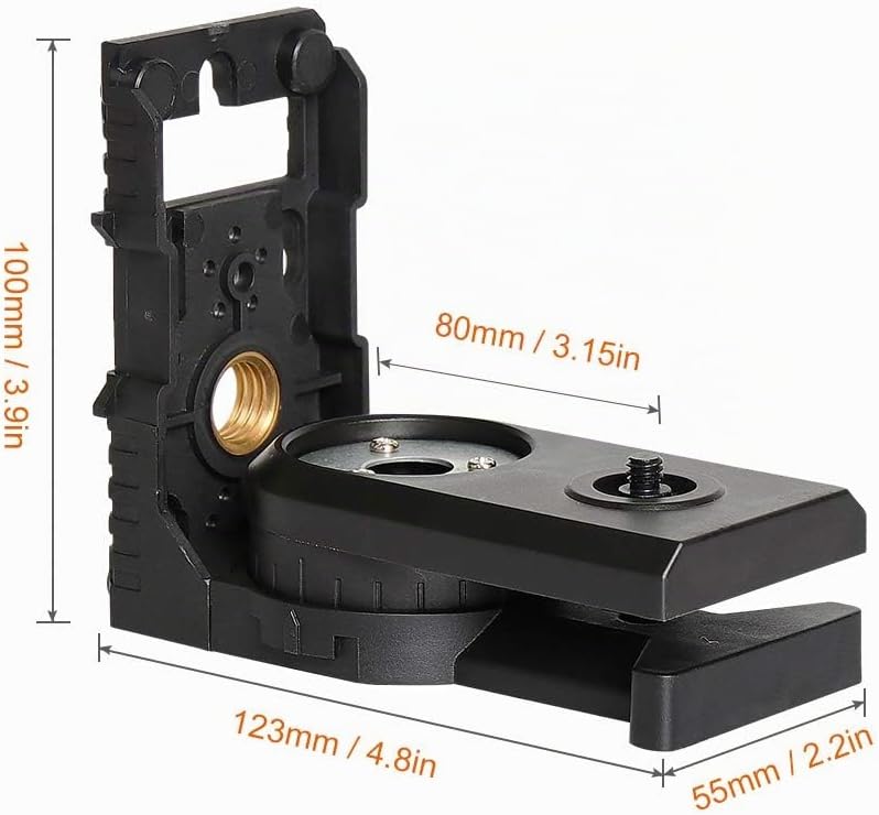 Huepar PV3 L-Form Laser Level Adapter für Kreuzlinienlaser, Magnetisch Schwenkbarem Sockel, 180 Grad