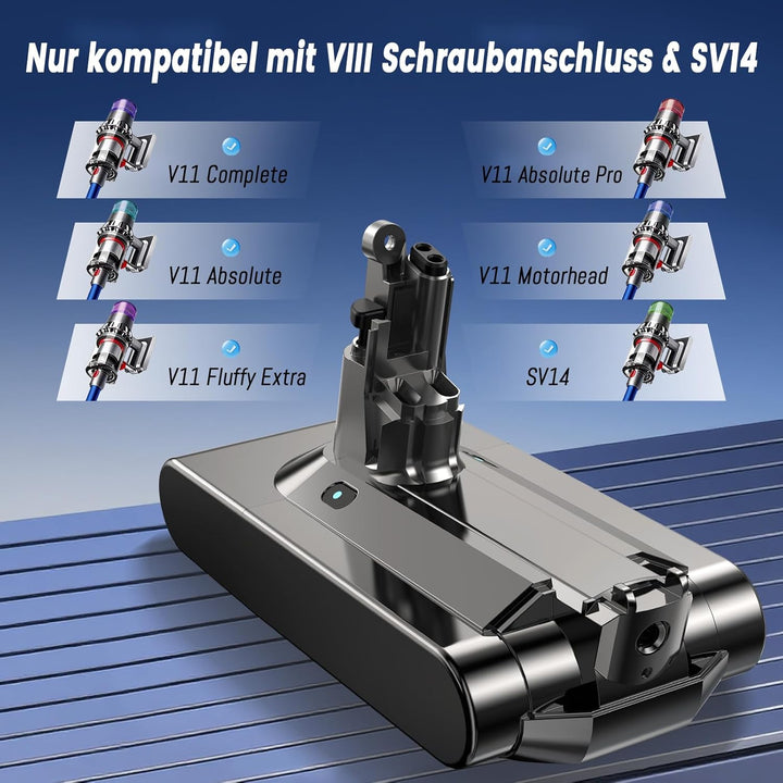 V11 Akku für Dyson V11, Akku Kompatibel mit V 11(Einschraubmodelle) Animal Absolute Motorhead Fluffy