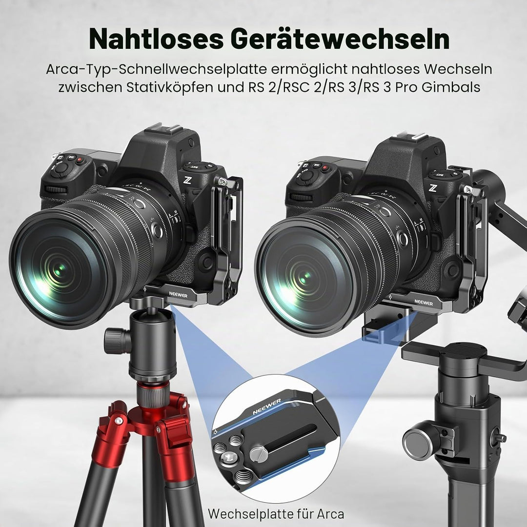 NEEWER Z8 L Platte kompatibel mit Nikon Z 8 Kamera, ausziehbare Aluminium Seitenplatte und Verdrehun