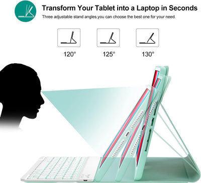 Qoosea Schutzhülle mit spanischer Tastatur für iPad 10,2 Zoll 9th 2021/ 8th Gen / 2020/7th Gen 2019/