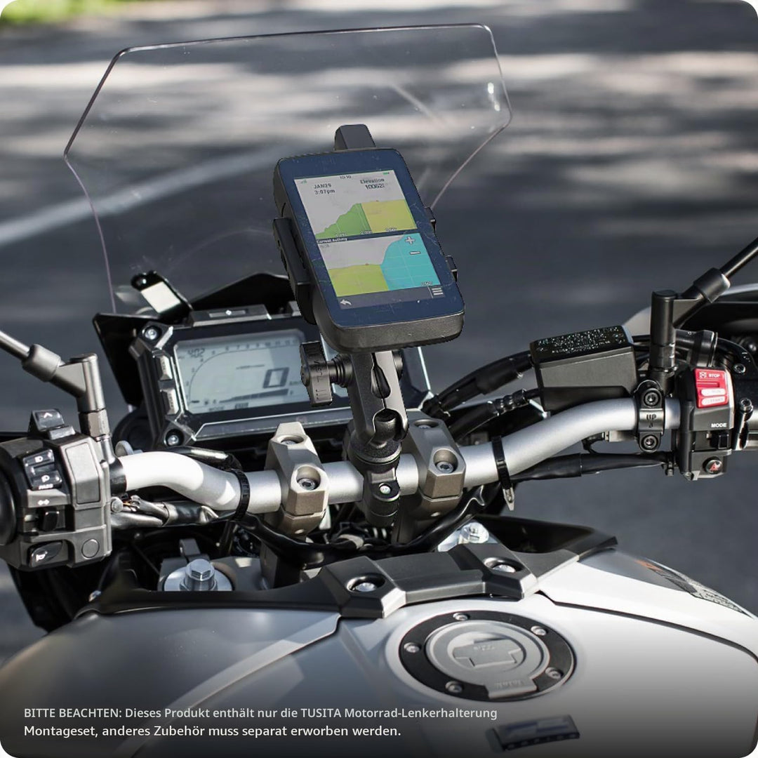 TUSITA Motorrad GPS Halterung Kompatibel mit Garmin Montana, Zumo XT GPS - Lenkerbasis mit Mittelgro