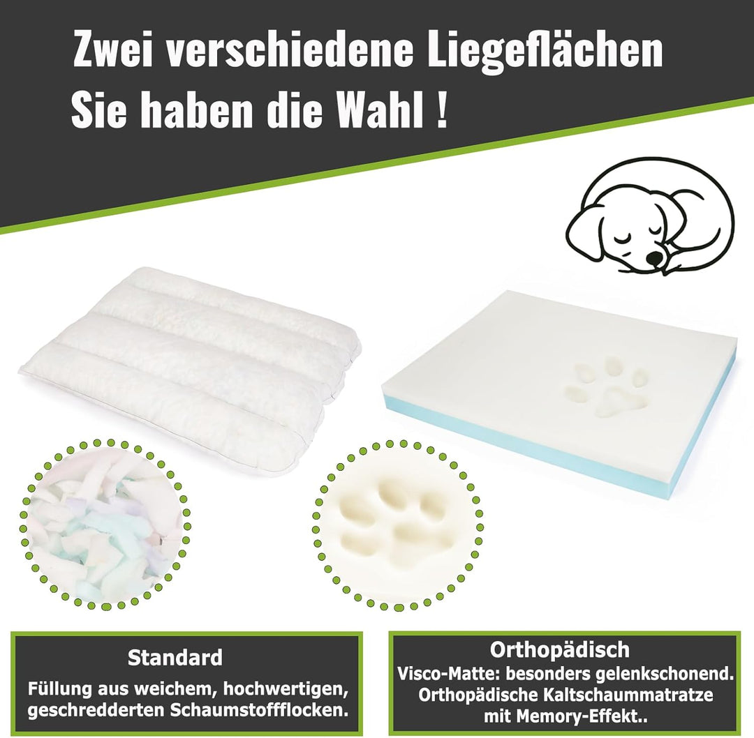 CopcoPet – orthopädisches Hundebett Emma in Wildlederoptik – Hundekörbchen mit abnehmbarem, waschbar
