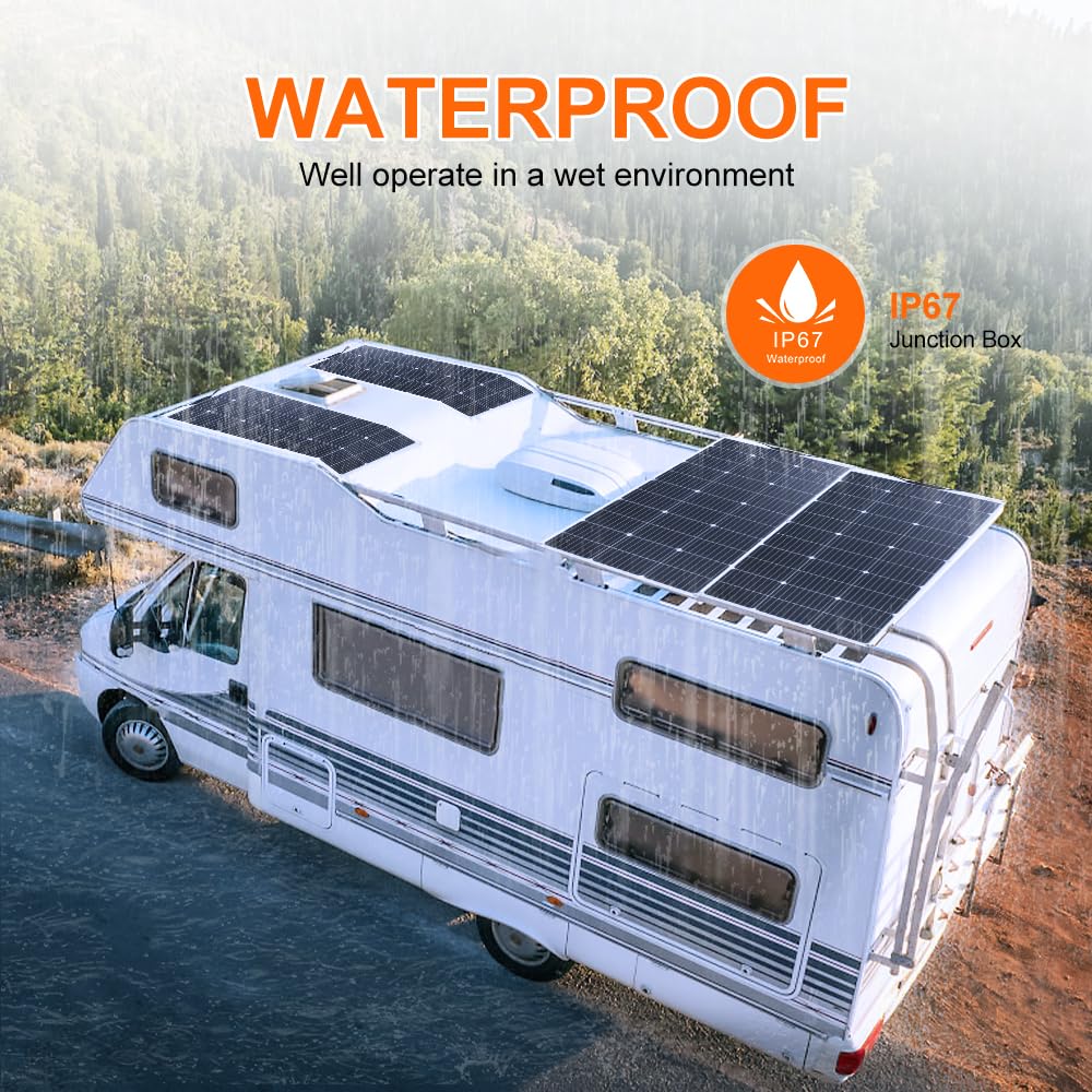Aysolar 100W 12V Solarpanel Flexibel Monokristallines Flexible Solarmodul IP67 Wasserdicht Photovolt