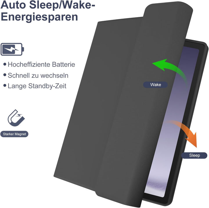 aMZCaSE Bluetooth-Tastaturgehäuse für Samsung Galaxy Tab A9+/ A9 Plus 11 Zoll 2023(SM-X210/X216/X218