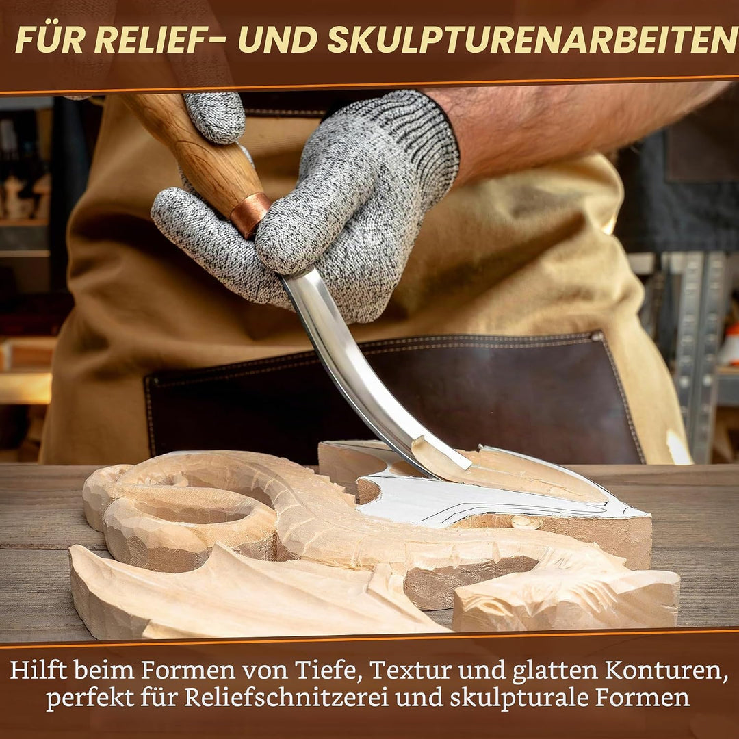 BeaverCraft Holzschnitz Hohleisen Meissel 7L/22 Holzschnitzwerkzeuge Schnitzen von Schalen Kohlensto
