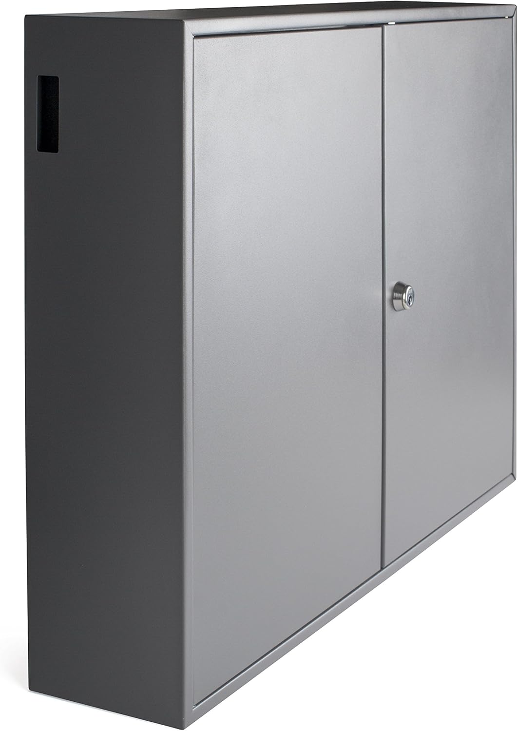 Pavo 8032129 Schlüssel-Kasten/Schrank, 300 Haken mit seitlichem Schlüsseleinwurf, dunkelgrau 300 Hak
