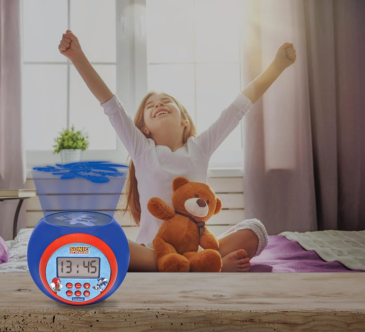 Lexibook, Sonic The Hedgehog, Projektionswecker mit Schlummerfunktion, Nachtlicht mit Timer, LCD-Bil