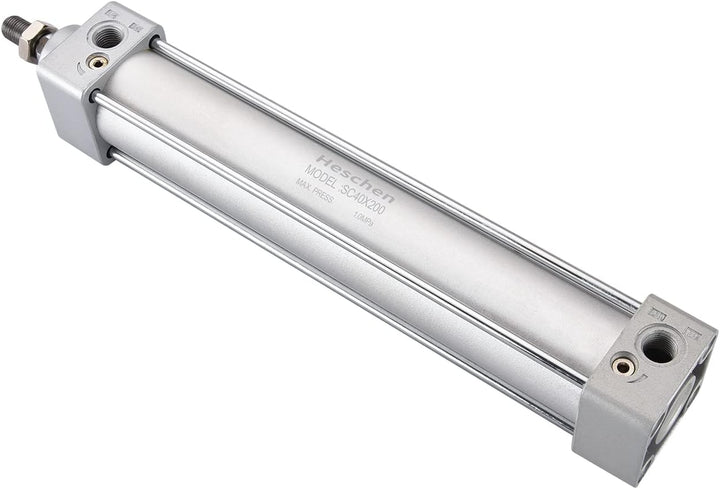 Heschen Pneumatischer Standard-Luftdruckzylinder, SC 40-200, PT1/4'' Anschluss, 40mm Bohrung, 200mm