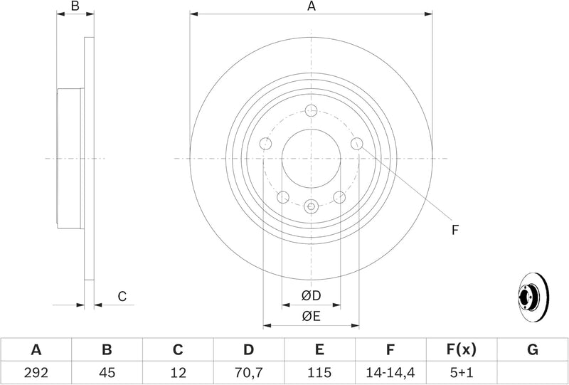 Bosch BD1490 Bremsscheiben - Hinterachse - ECE-R90 Zertifizierung - zwei Bremsscheiben pro Set