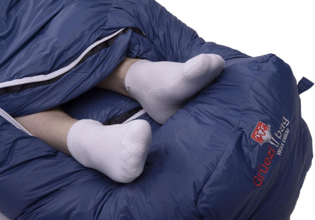 Grüezi-Bag Biopod DownWool Ice 185 Schlafsack blau Körpergrösse bis 185 cm, Körpergrösse bis 185 cm
