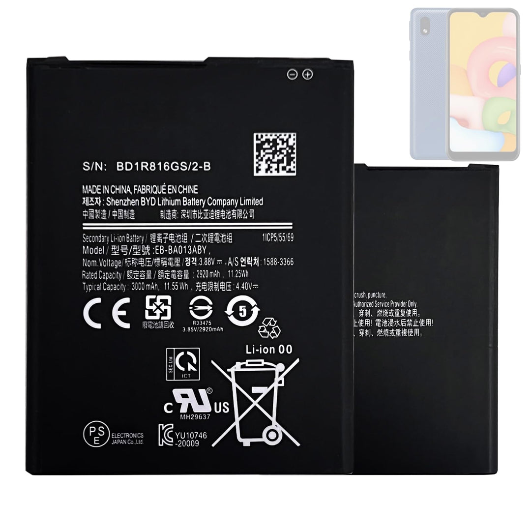 HIGHAKKU Ersatzakku EB-BA013ABY kompatibel mit Samsung Galaxy A01 Core SM-A013, A01 Core