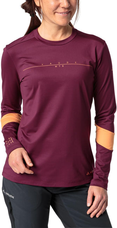 VAUDE Damen Women's Qimsa Ls Logo Shirt T-Shirt 36 Cassis, 36 Cassis