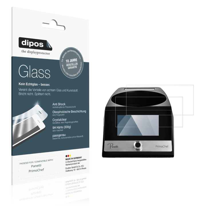 dipos 2x Displayschutzfolie 9H klar für Panetti PrimoChef