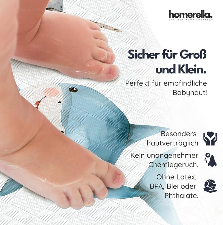 Homerella Badewannenmatte rutschfest Kinder - Antirutschmatte, Duschmatte Light Aqua, Light Aqua