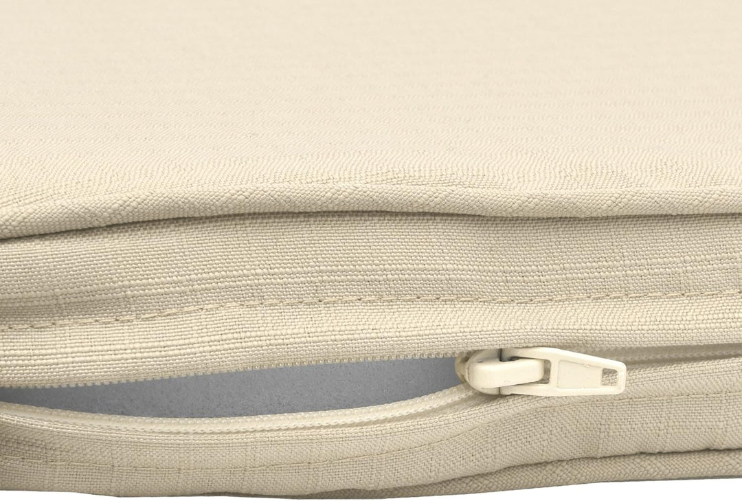 Beautissu Bankauflage Natur 120x48x5 cm Base BK - Waschbare Bankkissen Sitzauflage - Bequeme Sitzkis