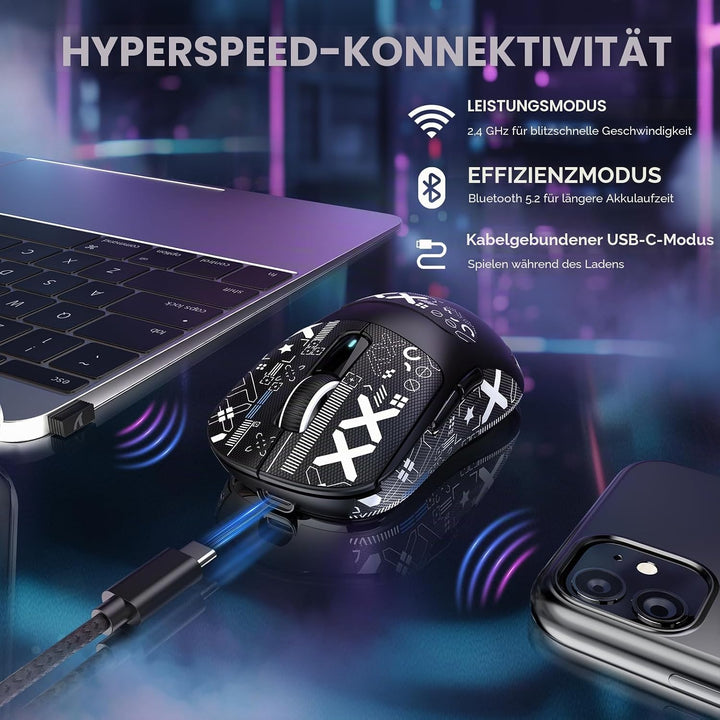 VGN GAMEPOWER x Attack Shark X3MAX PAW3950 Kabellose Gaming-Maus Superlight, 42000DPI, 49g Ultraleic