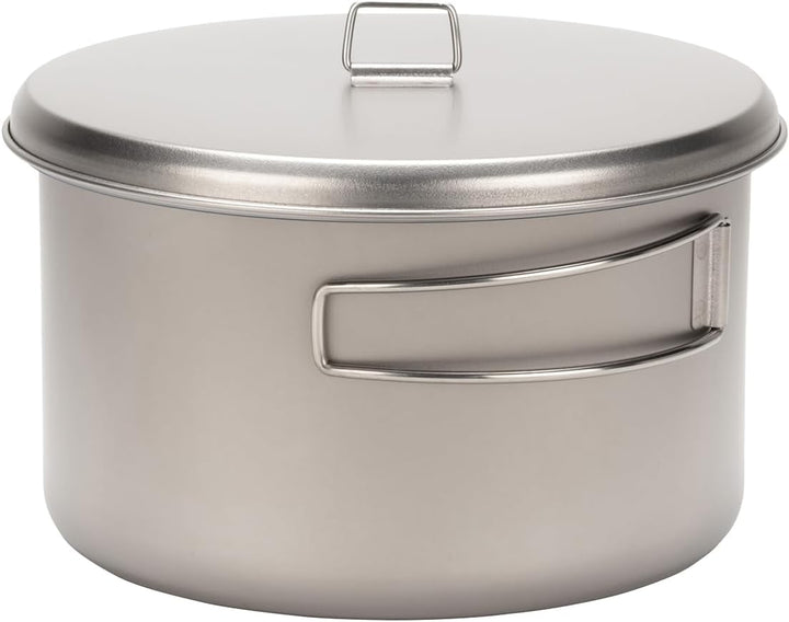 Snow Peak Titanium Cook & Save, Grau, 2 Liter, ultraleichter Kochtopf mit Titandeckel, für Camping &