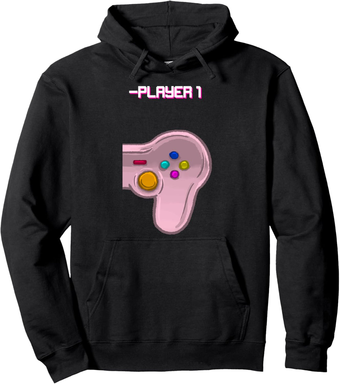 Player One Matching Controller Video Game Best Friend Gift Pullover Hoodie