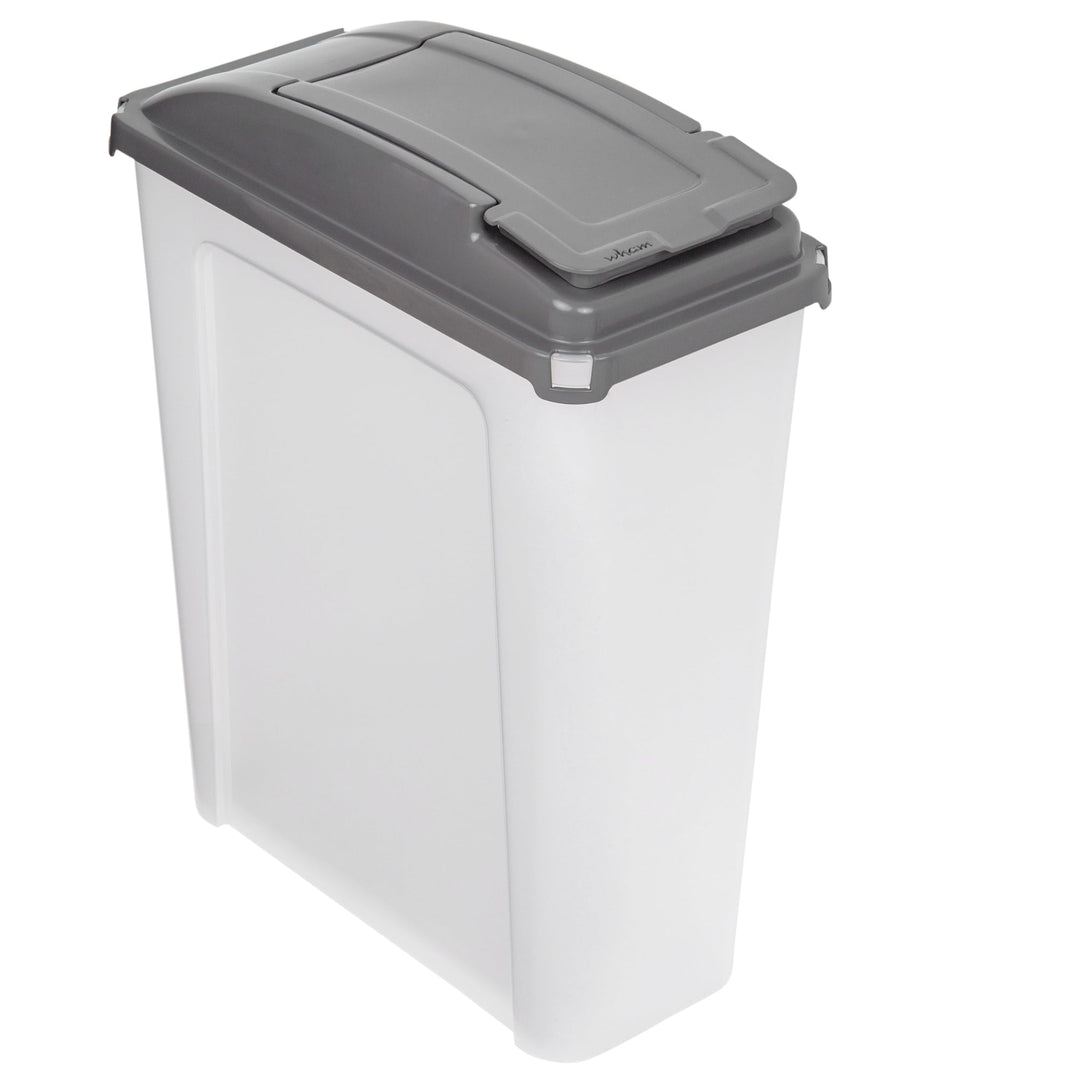 Hummelladen 25 Liter Mülltonne Klar-Grau Recyclingtonne 19x40x50cm mit abnehmbarem Klappdeckel - Sch