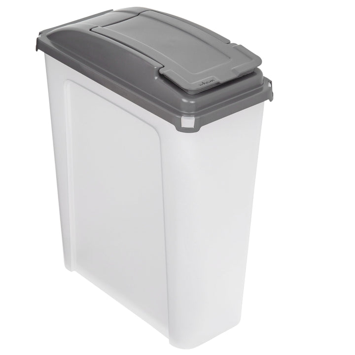 Hummelladen 25 Liter Mülltonne Klar-Grau Recyclingtonne 19x40x50cm mit abnehmbarem Klappdeckel - Sch