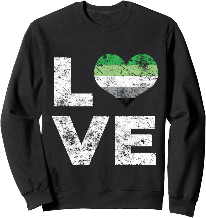 Aromantic Pride Flagge Love Vintage Aromantic Flag Sweatshirt