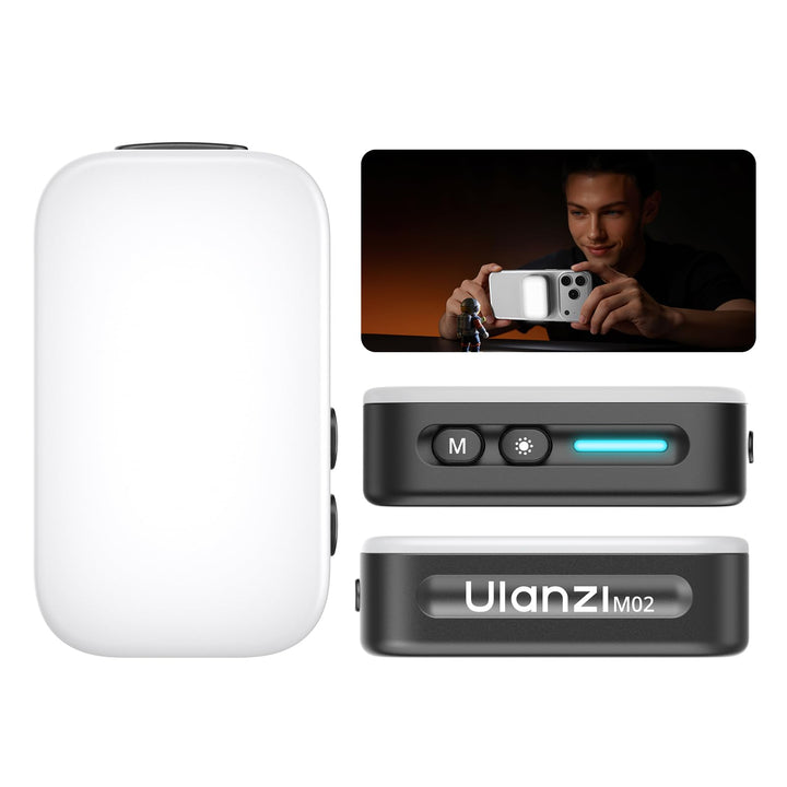 Ulanzi M02 Mini Magnetisches Selfie Licht mit Blitzlicht, 7W Handy Licht mit 5600K Tageslicht, Kabel