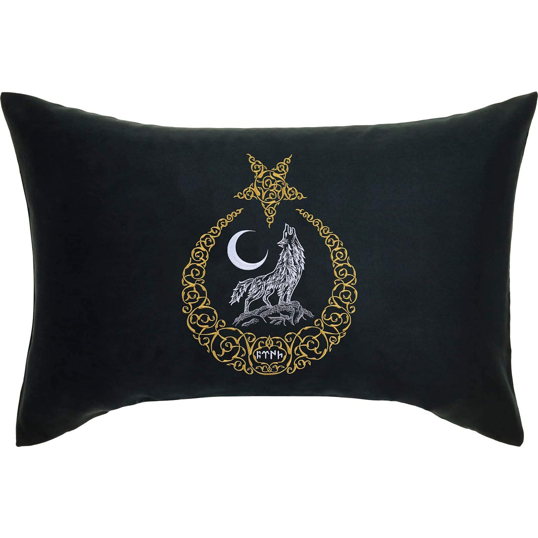 Türkei Wappen mit Wolf PREMIUM Kissen mit Füllung Fahne Türkei Flagge Dekokissen Zierkissen Mond und