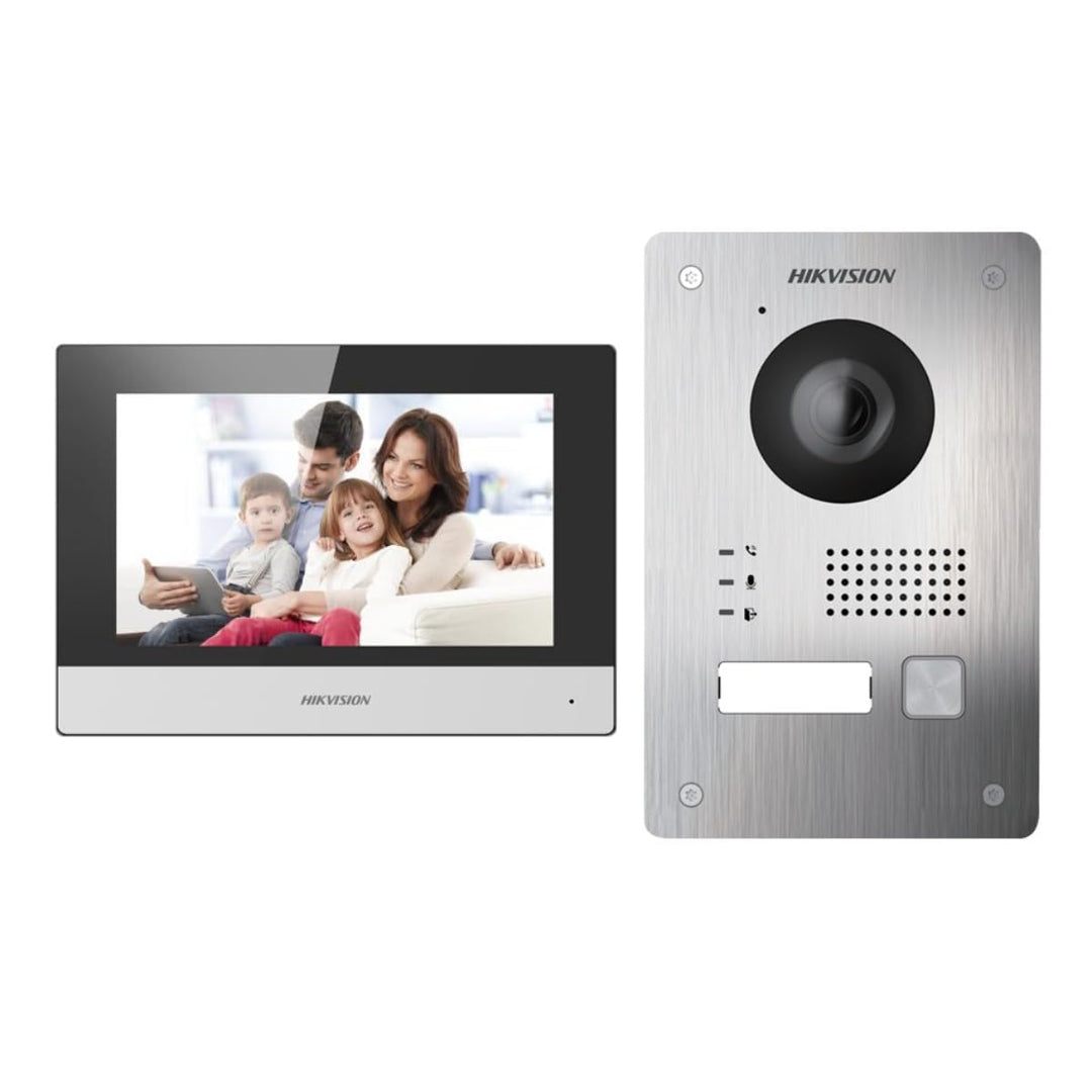 Hikvision Video-Türsprechanlage, 2 Drähte, komplettes Set, 17,78 cm (7 Zoll), Full HD, Video-Türspre