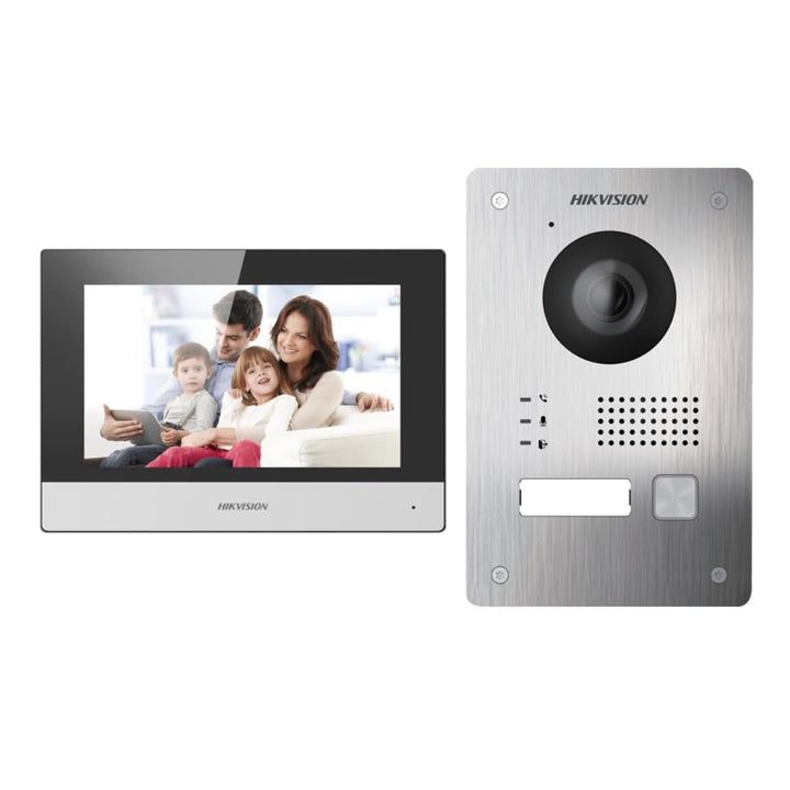 Hikvision Video-Türsprechanlage, 2 Drähte, komplettes Set, 17,78 cm (7 Zoll), Full HD, Video-Türspre