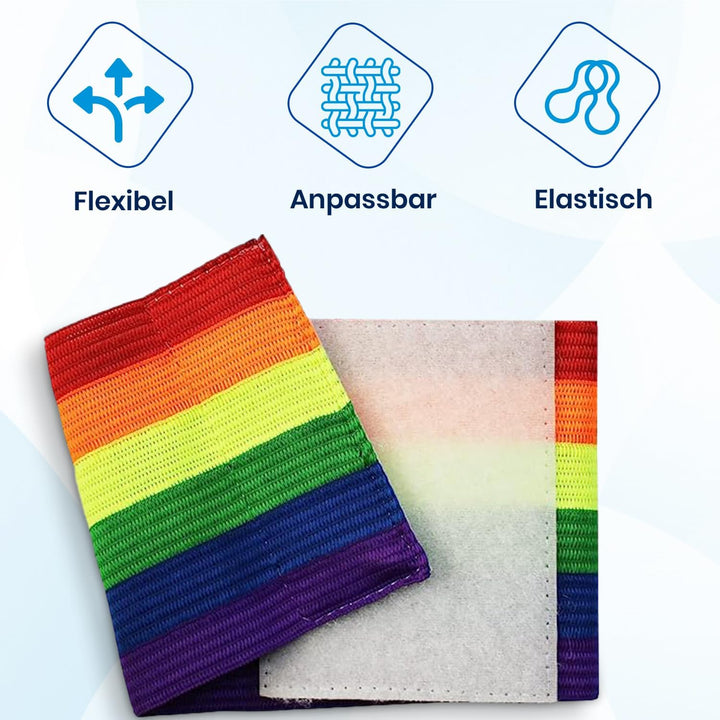 Sportacular Gear 5 Regenbogen-Armbinden mit Klettverschluss individuell anpassbar | Rainbow Armband