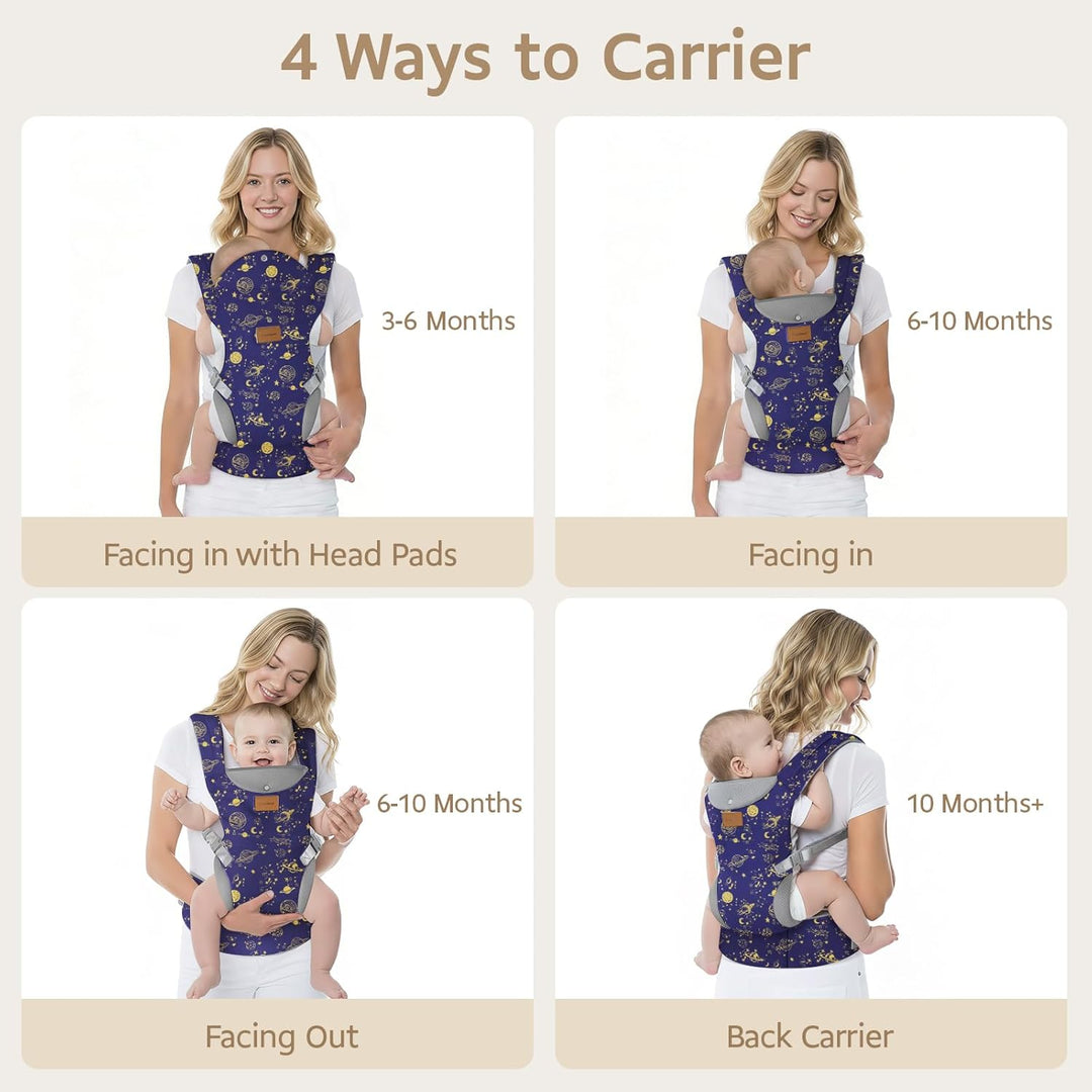 Babytrage Neugeborene ab Geburt,Ergonomische Gemütlich Leichtgewichtig Baby Carrier mit Nackenstütze