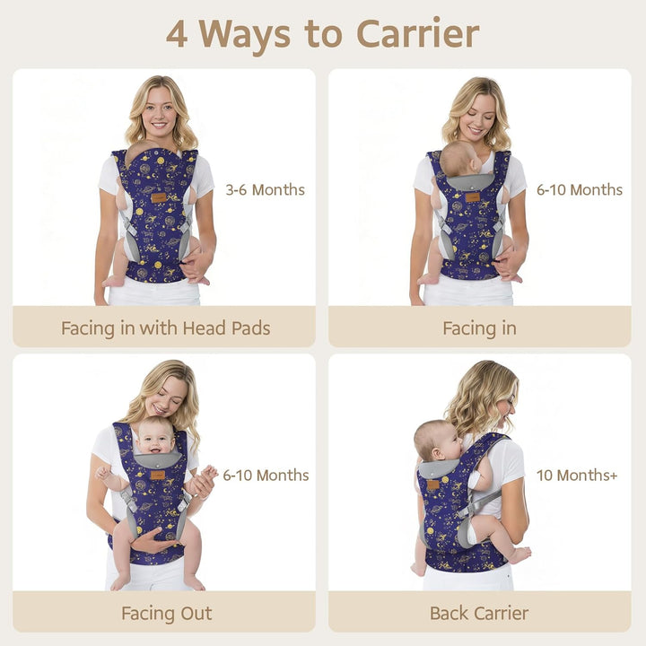 Babytrage Neugeborene ab Geburt,Ergonomische Gemütlich Leichtgewichtig Baby Carrier mit Nackenstütze