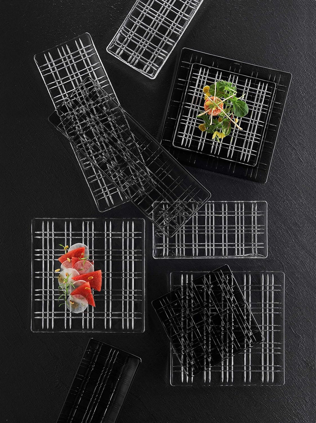 Spiegelau & Nachtmann, Servierplatten-Set, 2-tlg., Quadratisch, Kristallglas, Square, Grösse: 21 cm,