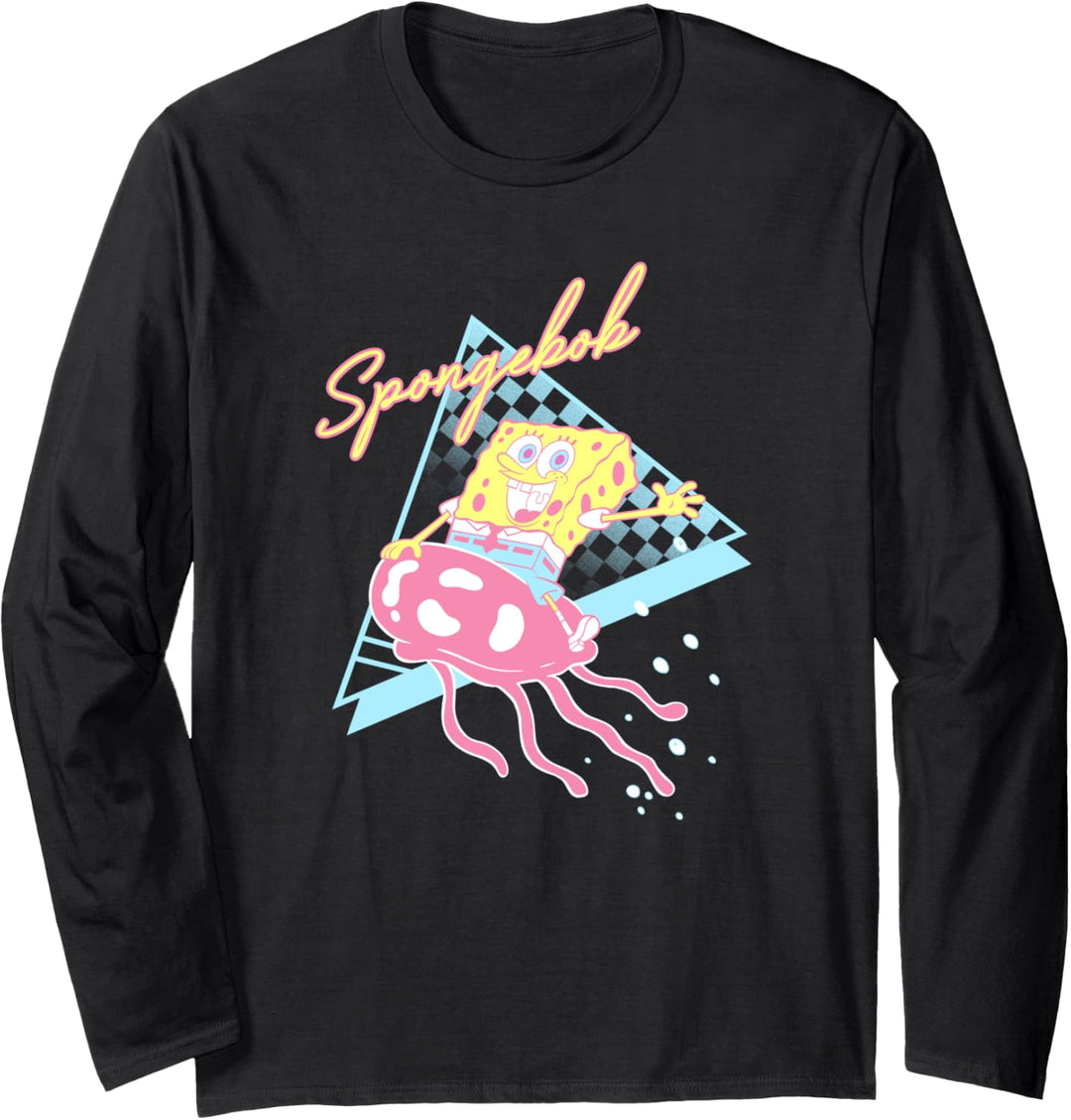 SpongeBob Jellyfish Riding 90s Retro Langarmshirt