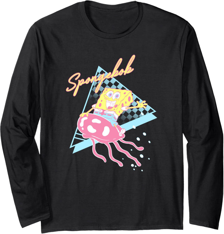 SpongeBob Jellyfish Riding 90s Retro Langarmshirt